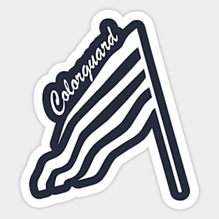 Tilted Colorguard White Flag Sticker